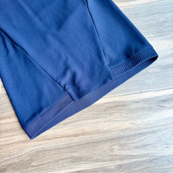 Zara TFR Midnight Blue Ribbed Hem Zip-Up A-Line Mini Dress with Pockets Size S - Picture 7 of 11